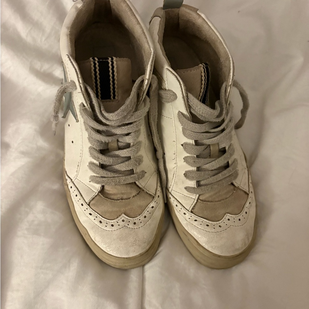 ShuShop White and Tan Sneakers